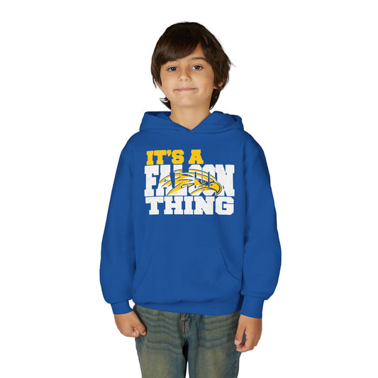 "It's a Falcon Thing" Parker Junior High Youth Hoodie - Blue