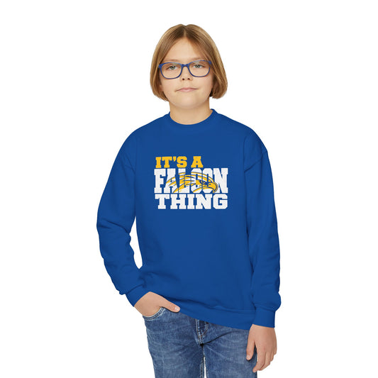 "It's a Falcon Thing" Parker Junior High Youth Crewneck Sweatshirt - Blue