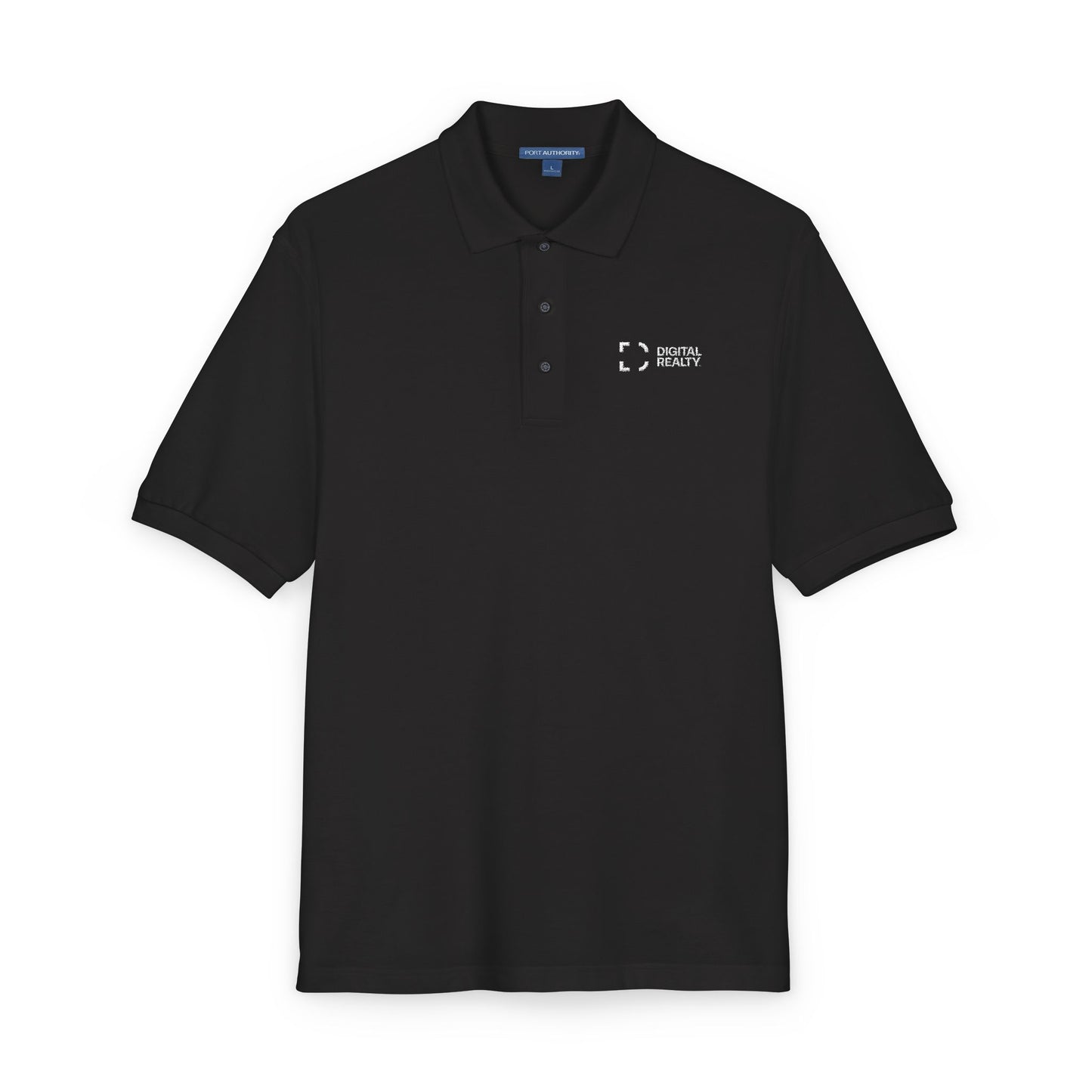 DLR Unisex Embroidered Logo Polo in Black