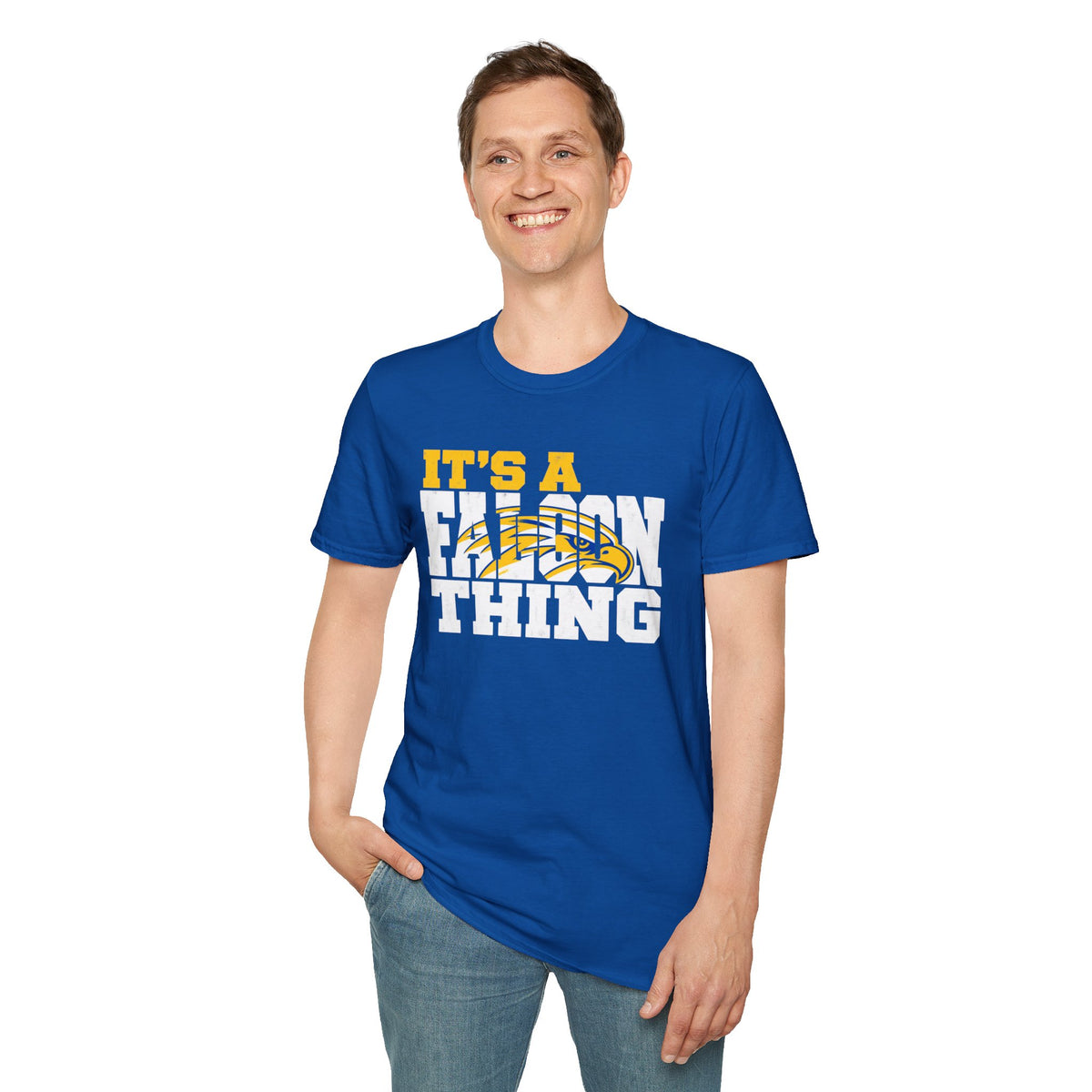 "It's a Falcon Thing" Parker Junior High School Adult Spirit T-Shirt - Blue