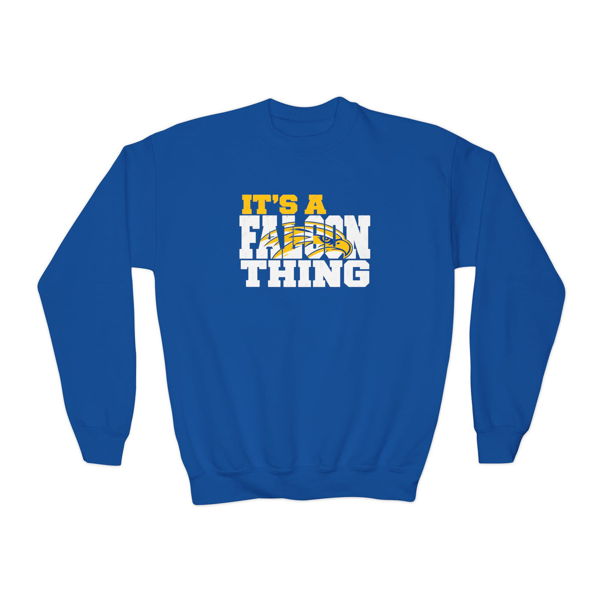 "It's a Falcon Thing" Parker Junior High Youth Crewneck Sweatshirt - Blue