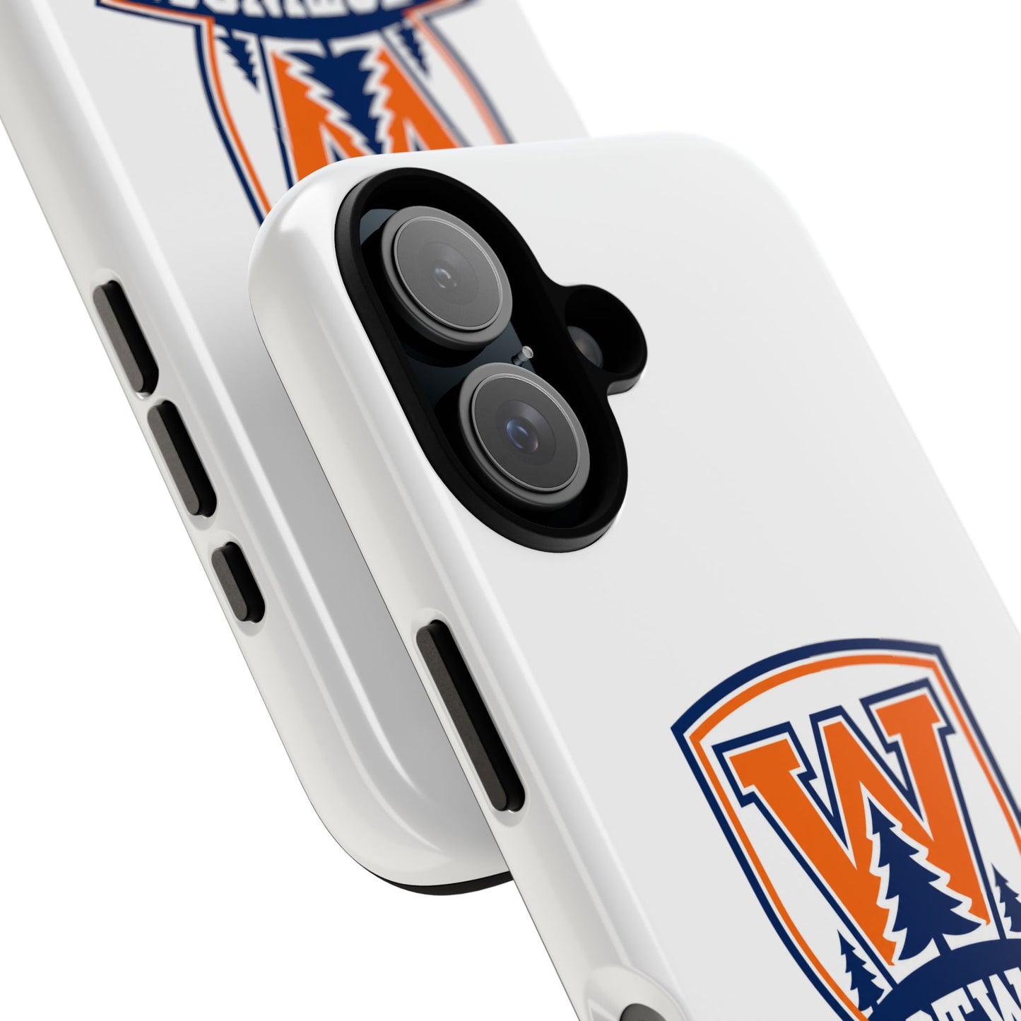 Westwood School Phone Case — Protective White Tough Case with Orange W Crest