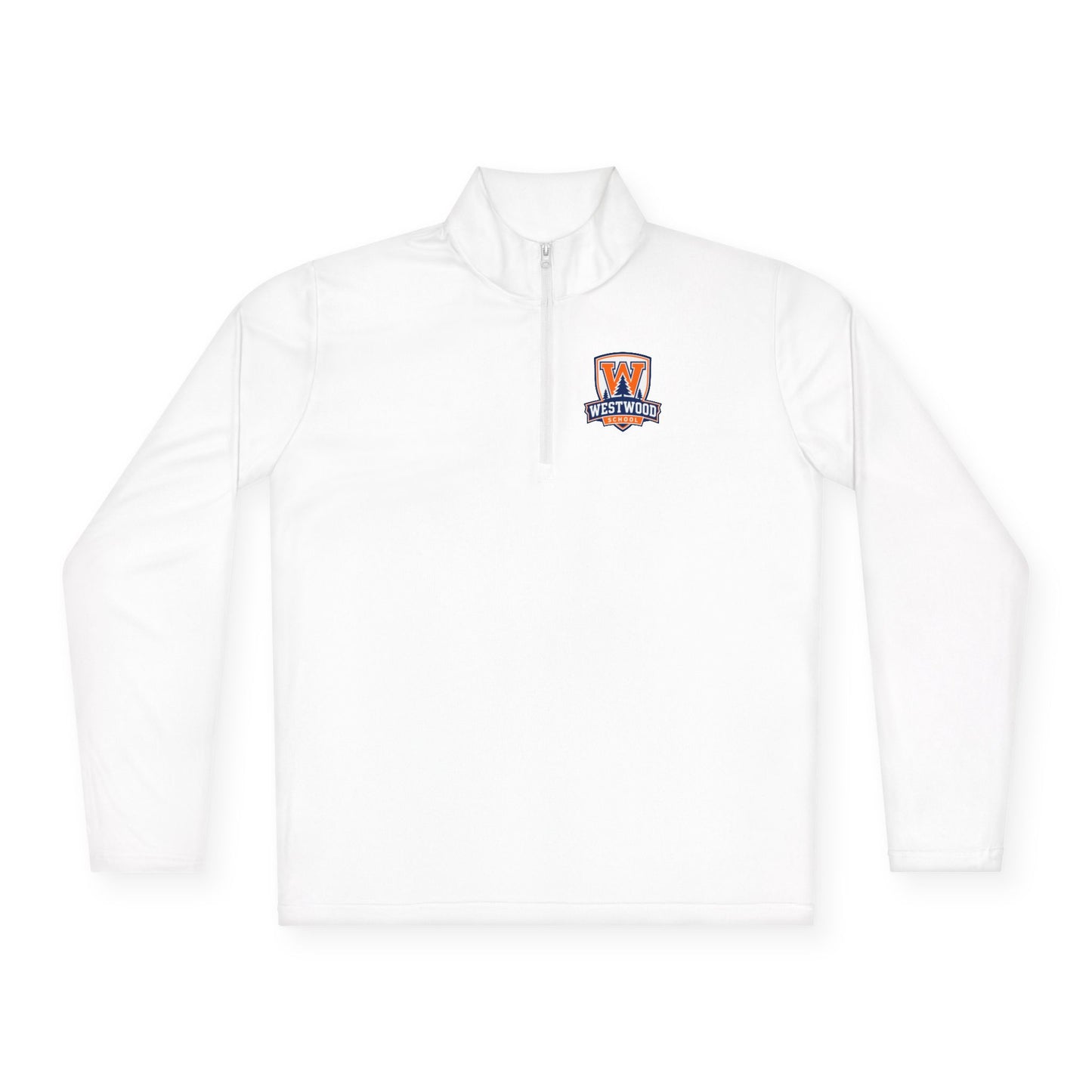 Quarter-Zip Pullover — White Small Chest 'W Wildcats' Logo