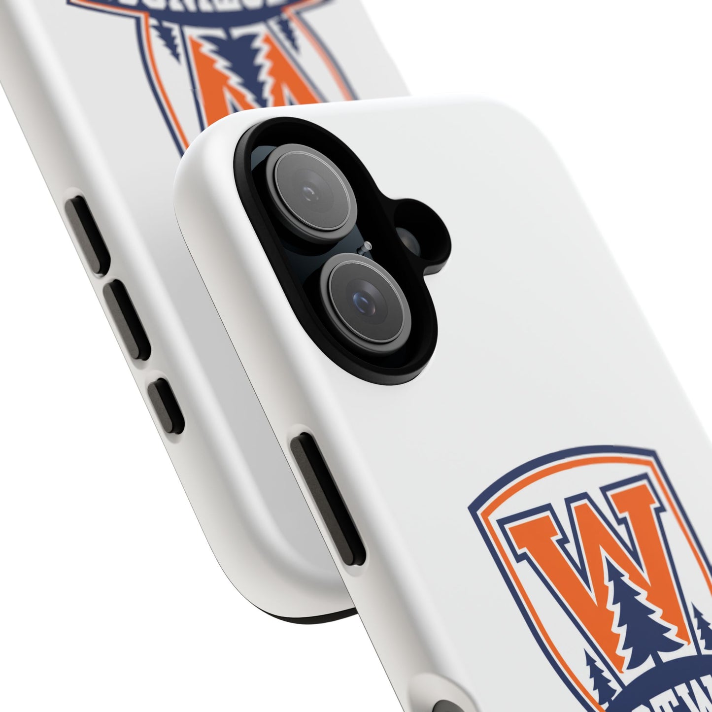 Westwood School Phone Case — Protective White Tough Case with Orange W Crest