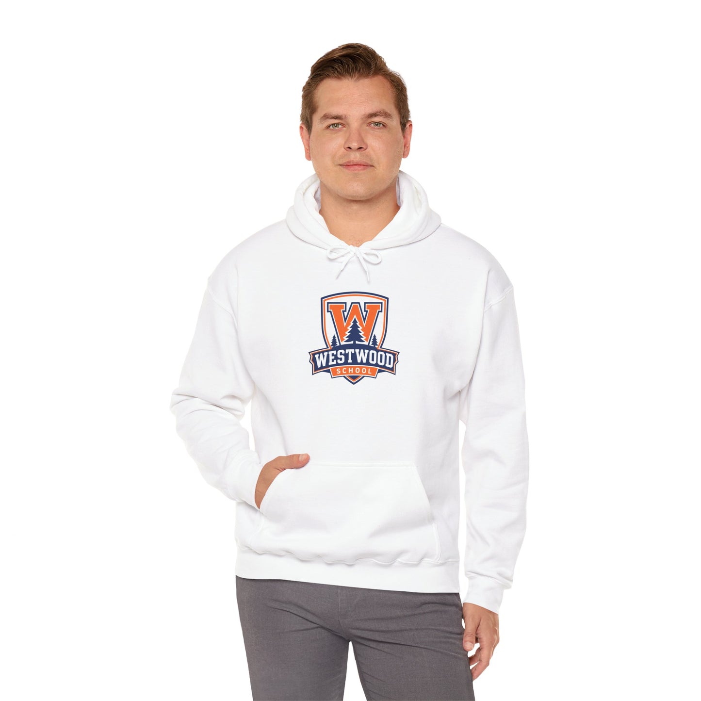 Westwood Eagles School Logo Hoodie — Vintage Collegiate Athletic Pullover