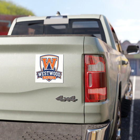 Car Magnet — Westwood School Logo Magnetic Decal (Orange & Navy)