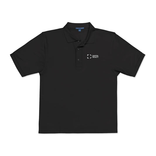 DLR Unisex Embroidered Logo Polo in Black