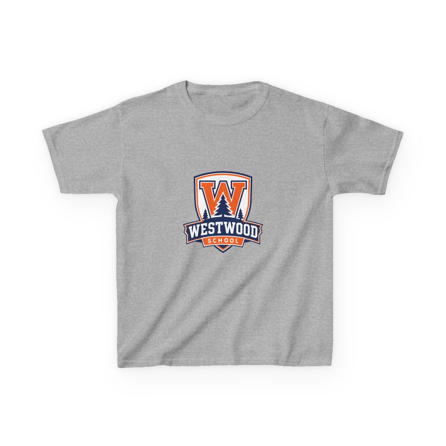 Westwood School Kids T‑Shirt — Orange W Crest School Spirit Tee