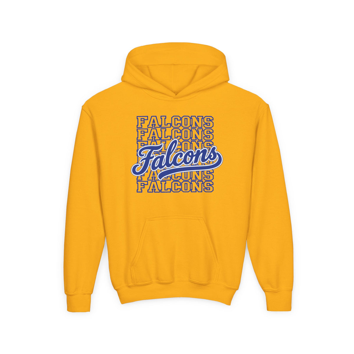 Falcons On Repeat Parker Junior High Youth Hoodie - Gold