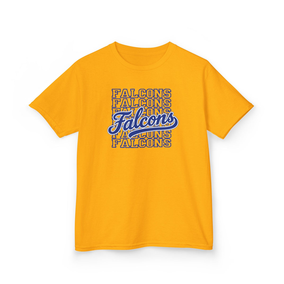 Falcons On Repeat Parker Junior High Kids Tshirt - Gold