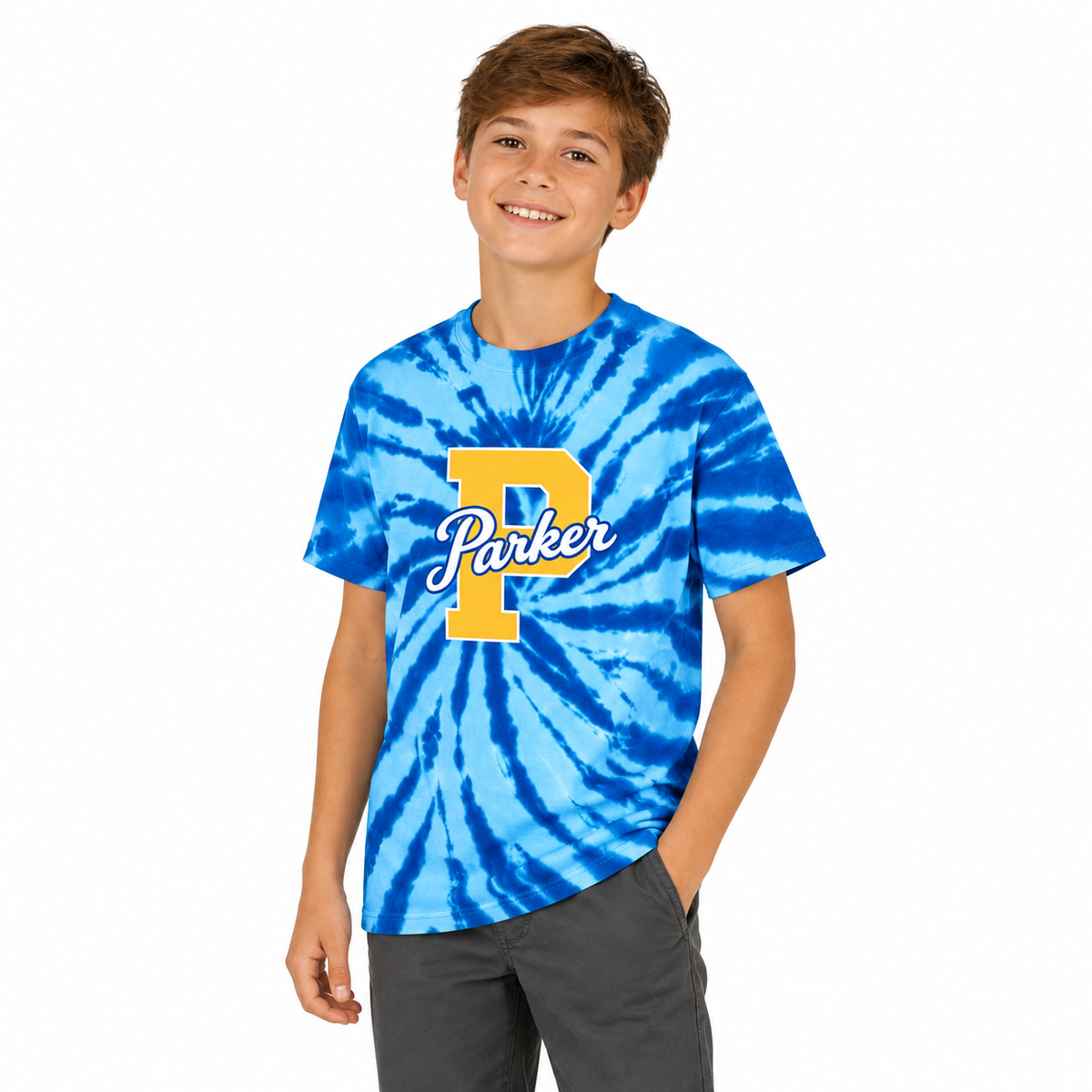 P is for Parker Tie Dye Kids T-Shirt