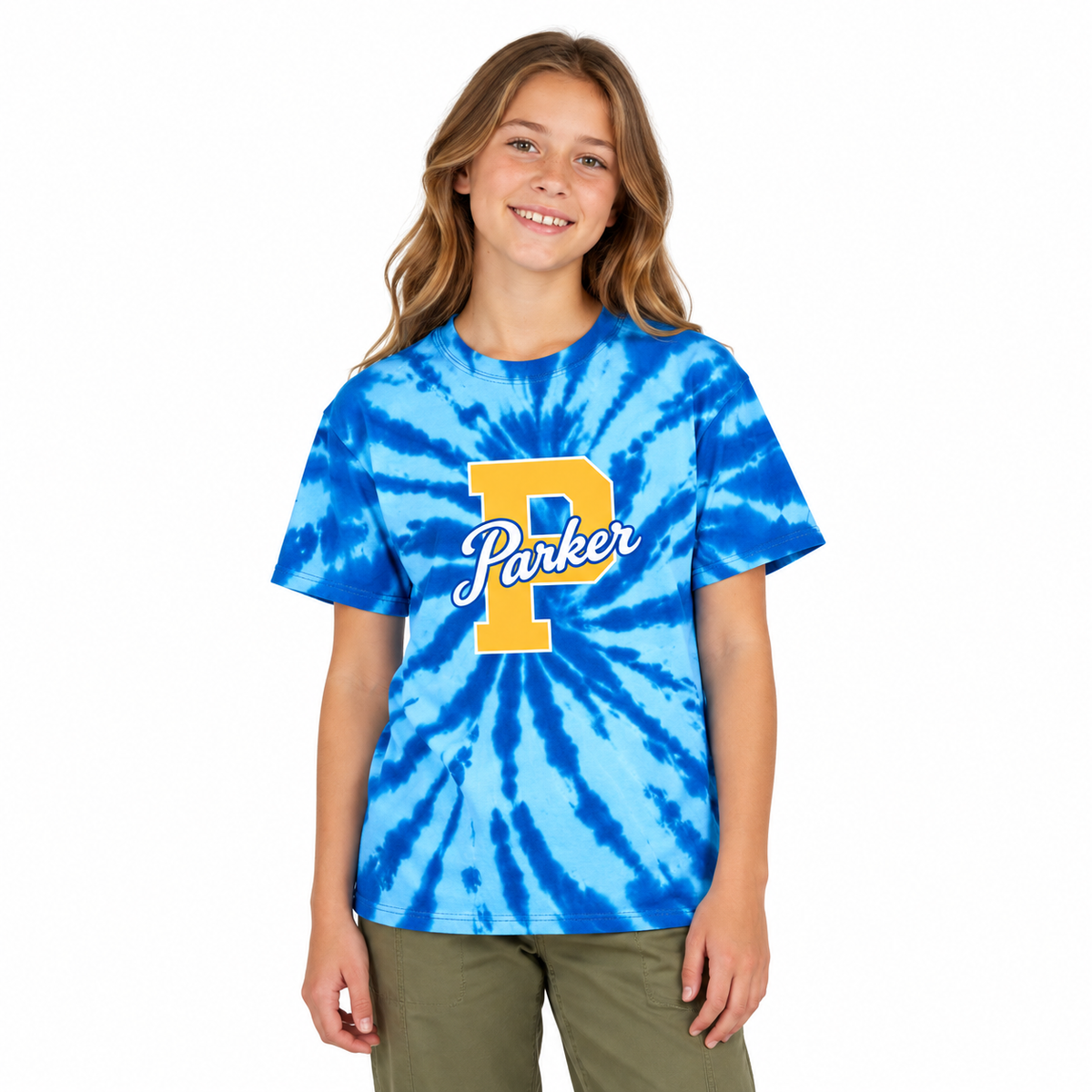 P is for Parker Tie Dye Kids T-Shirt