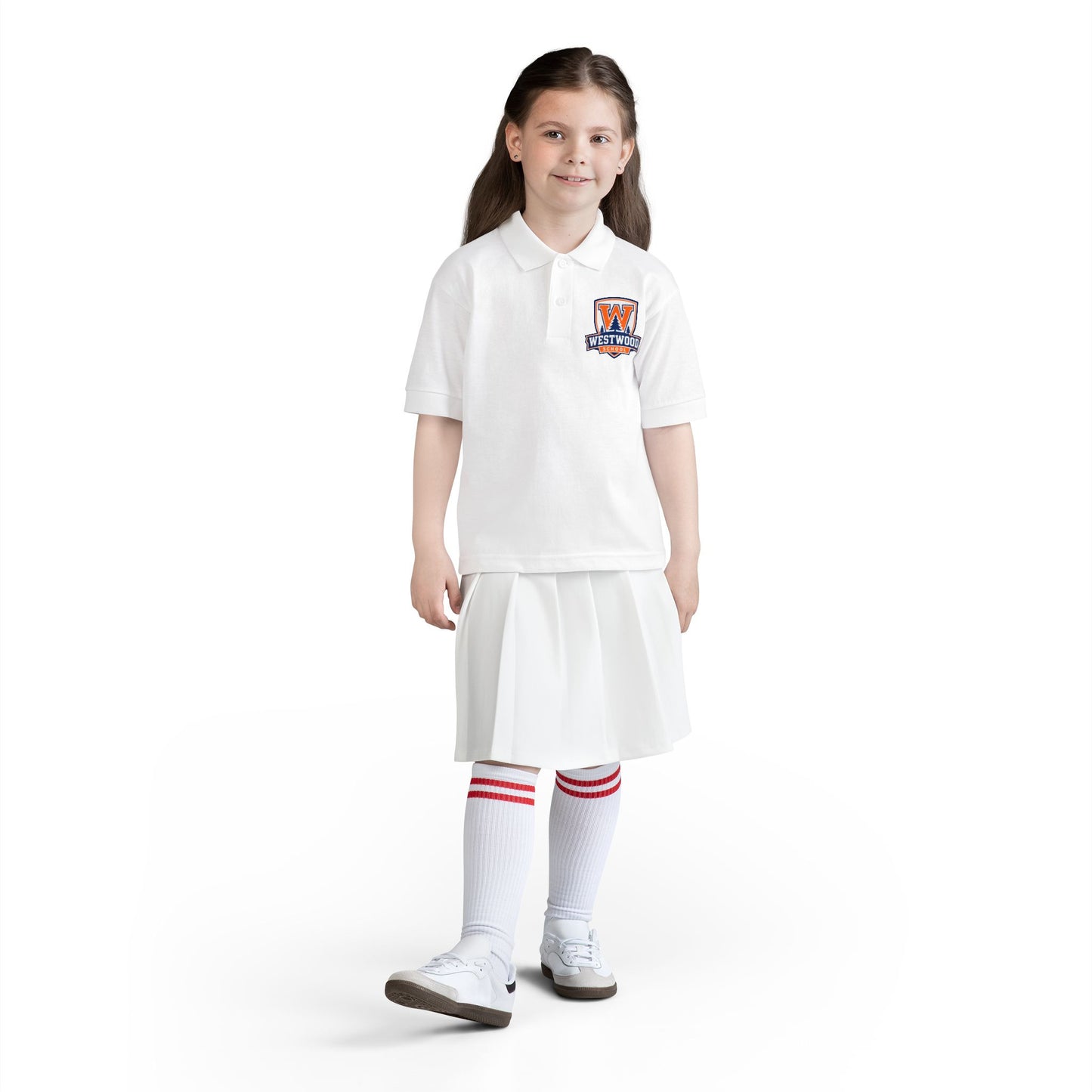 Youth Polo Shirt with Westwood School Crest — DryBlend® Jersey