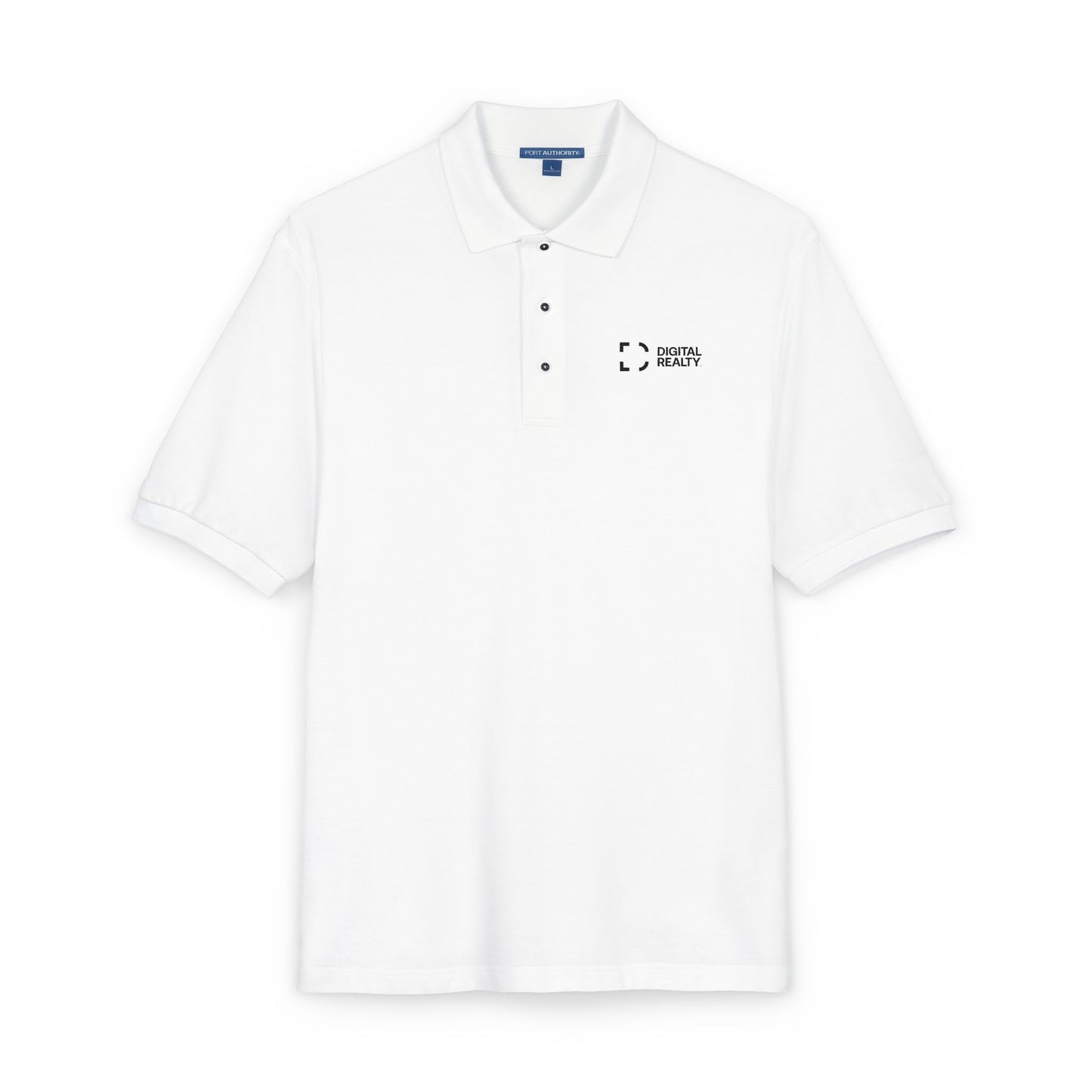 DLR Unisex Embroidered Logo Polo in White