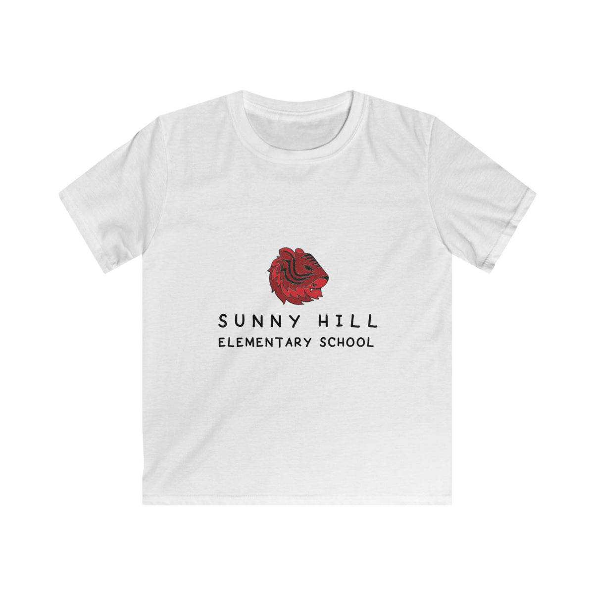 Sunny Hill Elementary School Kids T-Shirt — Red Lion Mascot Tee