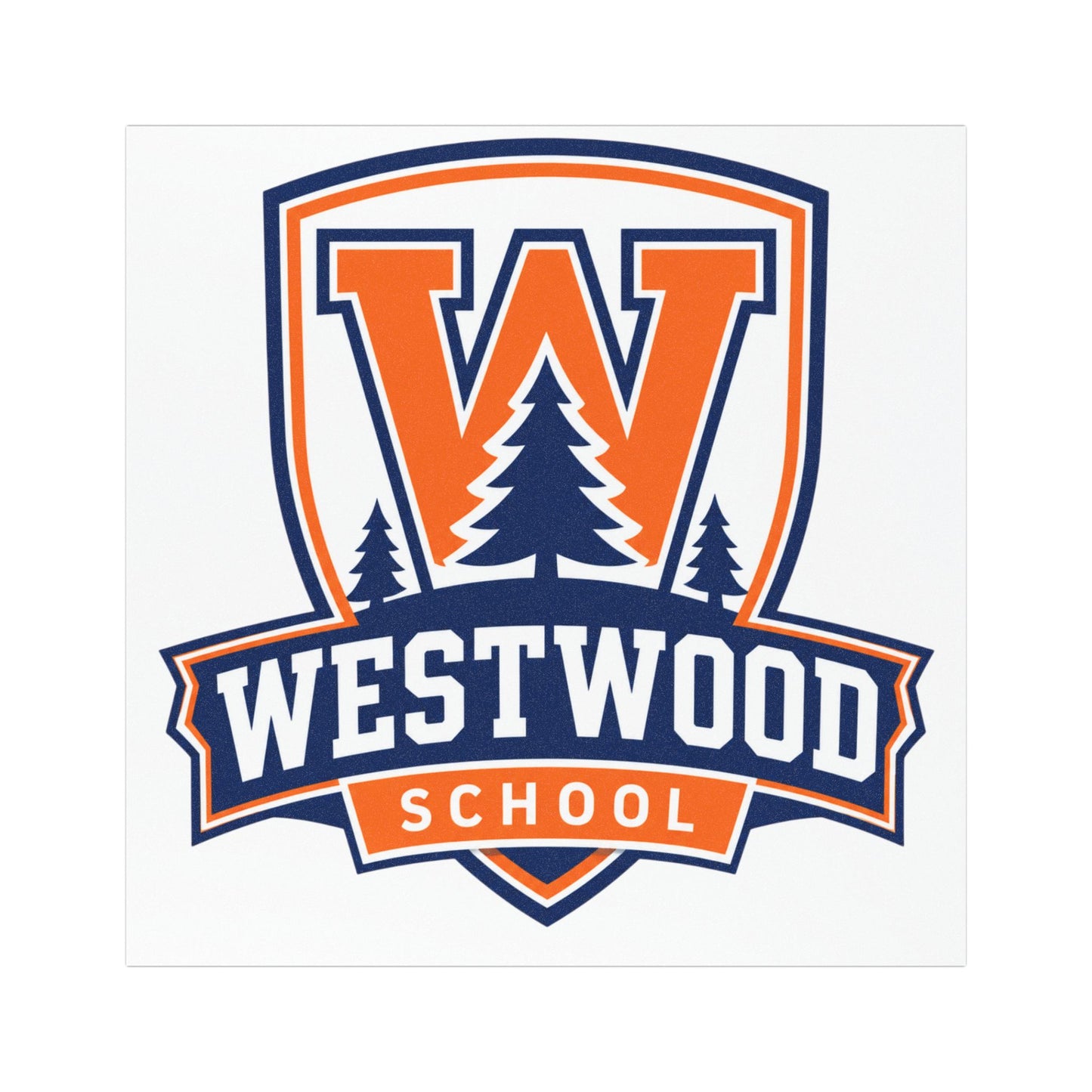 Car Magnet — Westwood School Logo Magnetic Decal (Orange & Navy)