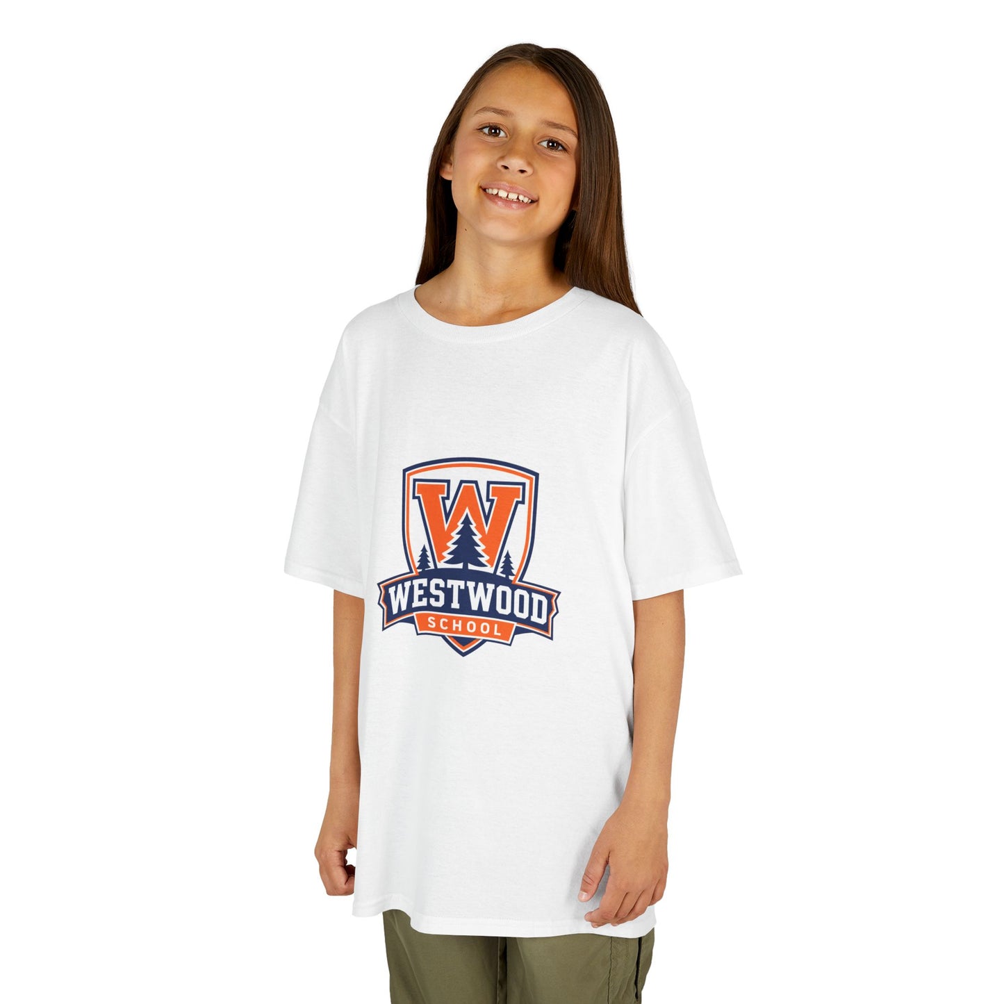 Westwood School Kids T‑Shirt — Orange W Crest School Spirit Tee