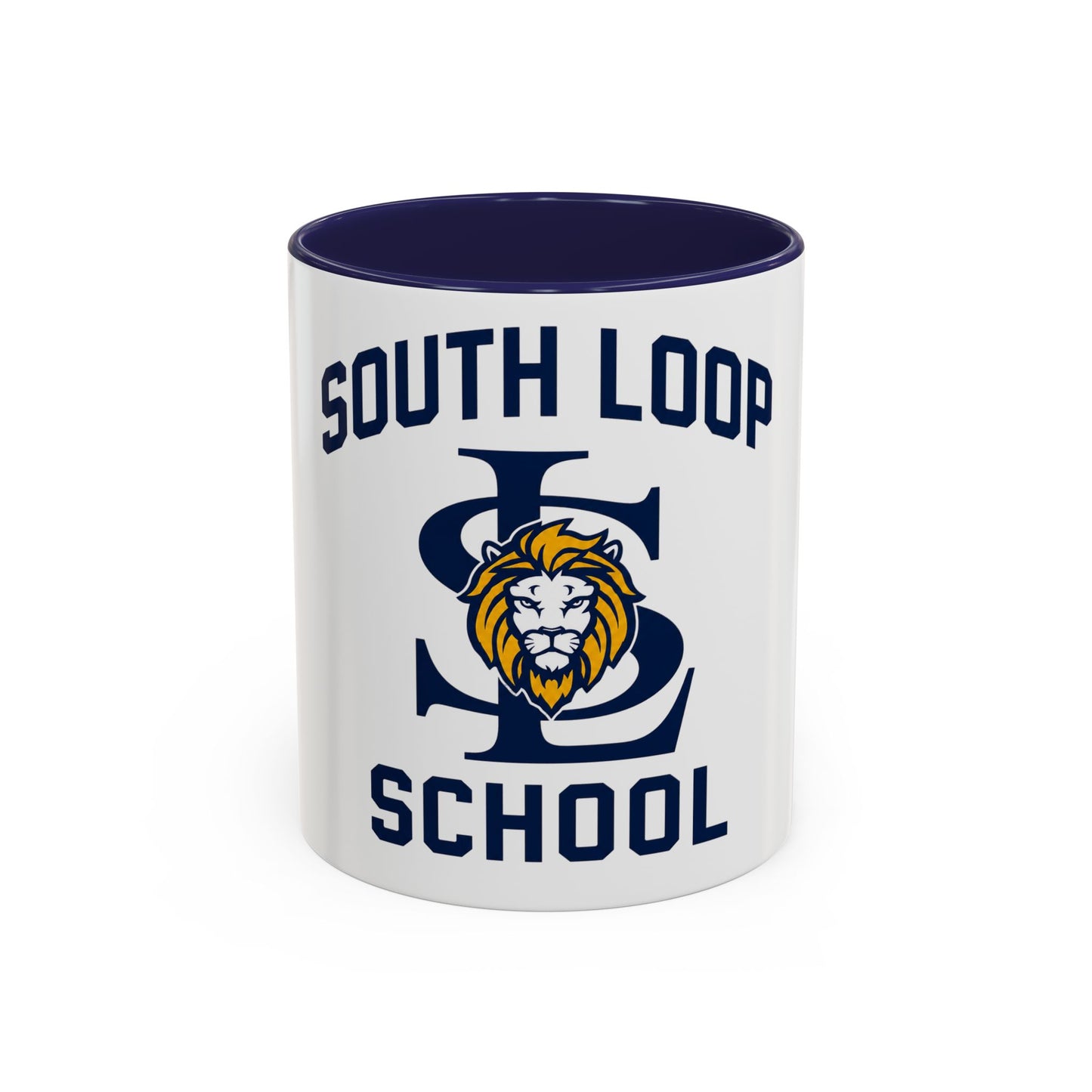 South Loop School Lion Accent Coffee Mug — School Spirit Tea Cup (11/15 oz)
