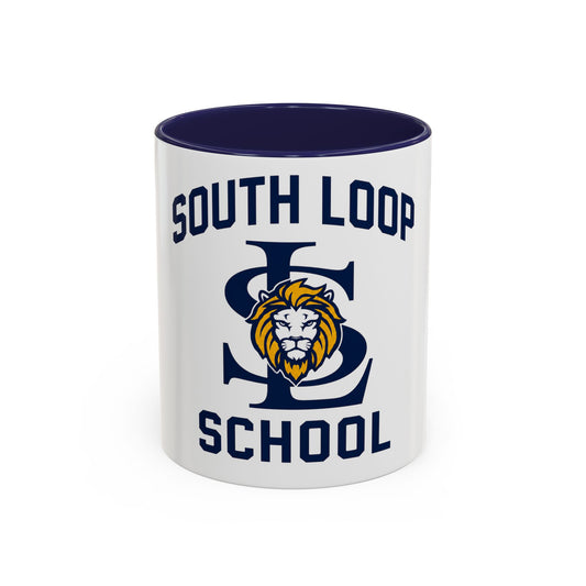 South Loop School Lion Accent Coffee Mug — School Spirit Tea Cup (11/15 oz)