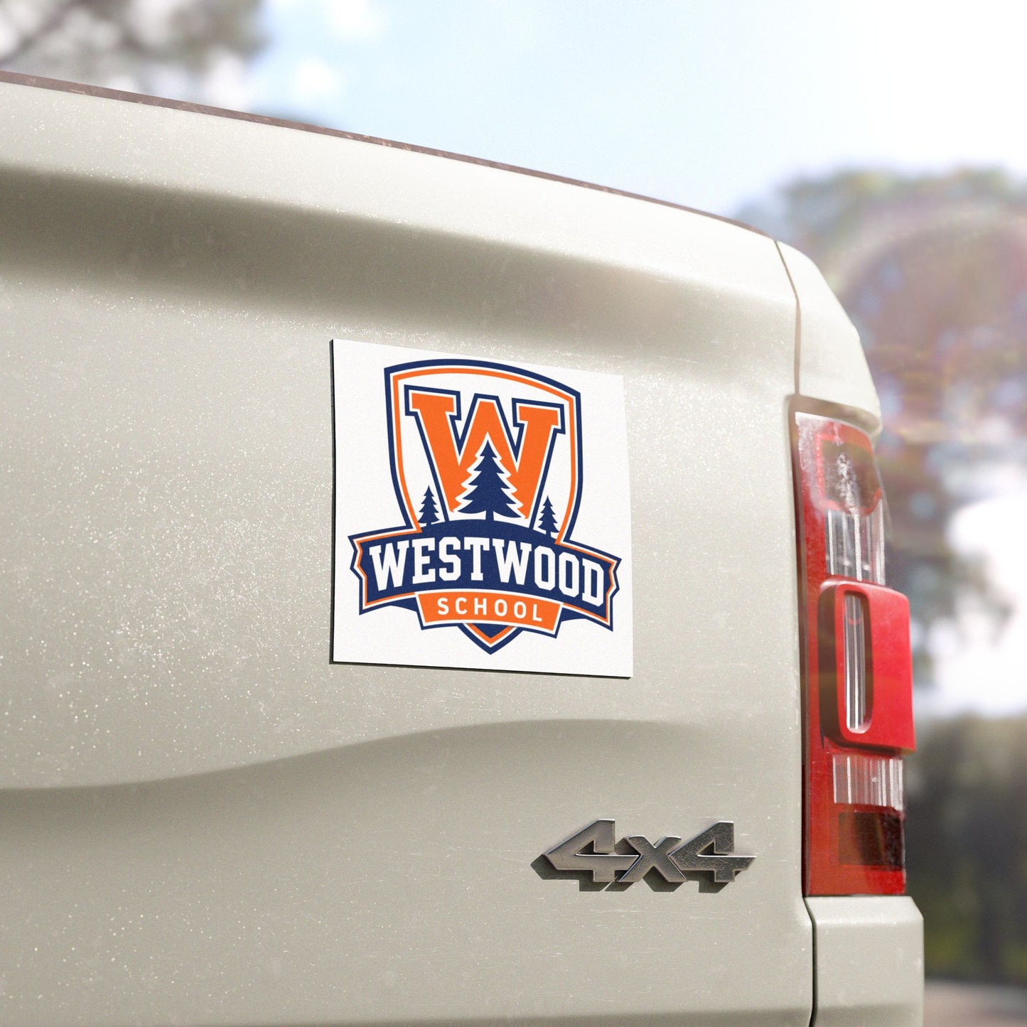 Car Magnet — Westwood School Logo Magnetic Decal (Orange & Navy)