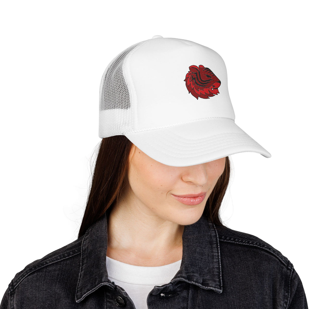 Sunny Hill Elementary School Foam Trucker Hat — Red Tiger Mascot Cap